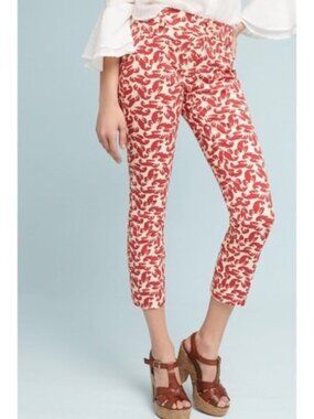 Anthroplogie Lobster Cropped The Essential Slim Pants Size 6